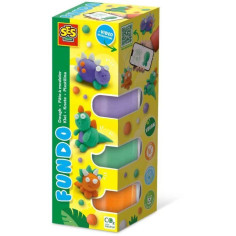 Pâte a modeler FunDo - Dinosaures (3x90gr-1x40gr) - SES CREATIVE - Interactive pour l Pâte a modeler FunDo - Dinosaures (3x90gr-1x40gr) - SES CREATIVE - Interactive pour l