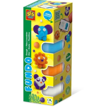 Pâte a modeler FunDo - Animaux sauvages (3x90gr-1x40gr) - SES CREATIVE - Interactive