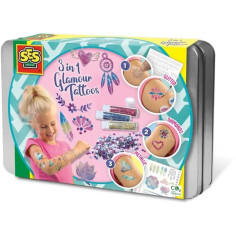 Tatouages glamour 3 en 1 - SES CREATIVE - Multicolore - Blanc - Pour enfants des 5 mois Tatouages glamour 3 en 1 - SES CREATIVE - Multicolore - Blanc - Pour enfants des 5 mois