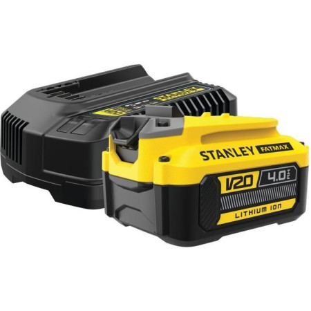Kit 1 batterie LITHIUM-ION 18V 4Ah et Chargeur 2Ah Gamme V20 - STANLEY Fatmax SFMCB14M1-QW