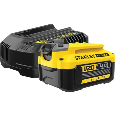 Kit 1 batterie LITHIUM-ION 18V 4Ah et Chargeur 2Ah Gamme V20 - STANLEY Fatmax SFMCB14M1-QW