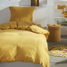 Parure de lit - TODAY - 123333 - 1 personne - 140x200 cm - Gaze de coton unie - Ocre Parure de lit - TODAY - 123333 - 1 personne - 140x200 cm - Gaze de coton unie - Ocre