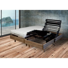 Ensemble relaxation Matelas + sommier 2x80x200cm MERIDA - Chene clair - 14cm - Ferme Ensemble relaxation Matelas + sommier 2x80x200cm MERIDA - Chene clair - 14cm - Ferme