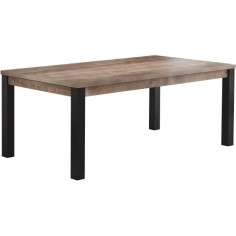 Table a manger EMILE 10 personnes - Mélamine chene brun tabac et noir mat - L200 x P1 Table a manger EMILE 10 personnes - Mélamine chene brun tabac et noir mat - L200 x P1