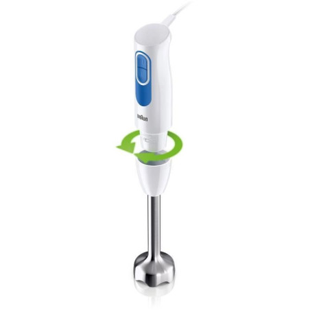 Pied mixeur - BRAUN - MultiQuick 2 - MQ20.236M - Moteur 600 W - 2 vitesses - Systeme EasyTwist