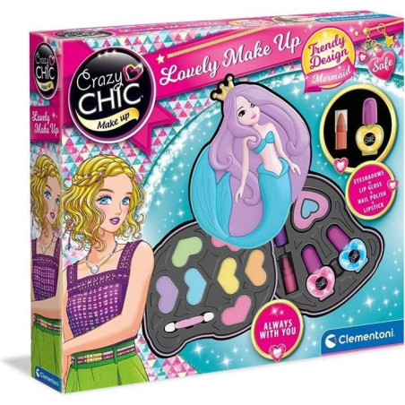 Clementoni - Crazy Chic - Palette de maquillage Sirene - 2 palettes de fards a paupieres