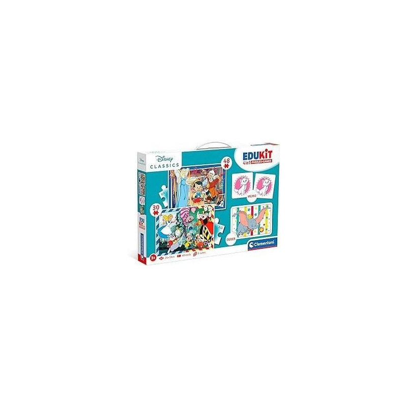 Clementoni - Edukit - Disney - Coffret apprentissage 4 en 1 - 2 puzzle