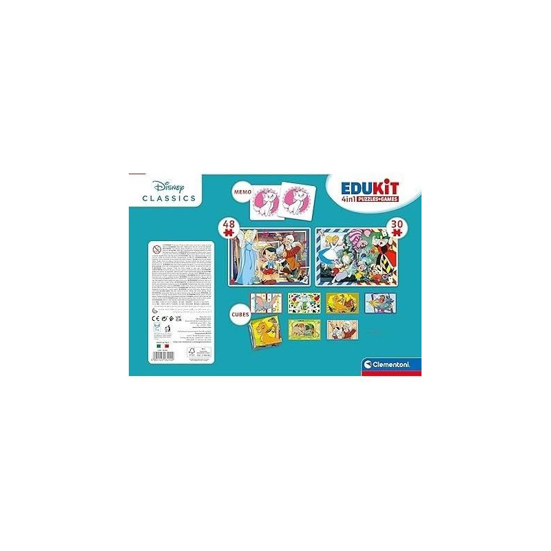 Clementoni - Edukit - Disney - Coffret apprentissage 4 en 1 - 2 puzzle