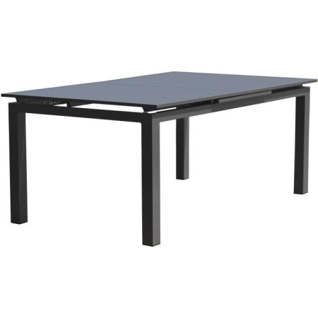 Table de jardin rectangulaire extensible - Gris anthracite - Aluminium - 10 personnes
