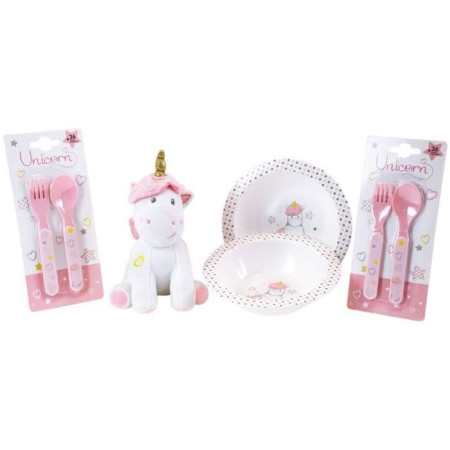 Lot Vaisselle Licorne pour Enfant - FUN HOUSE - 006319 - 2 Assiettes