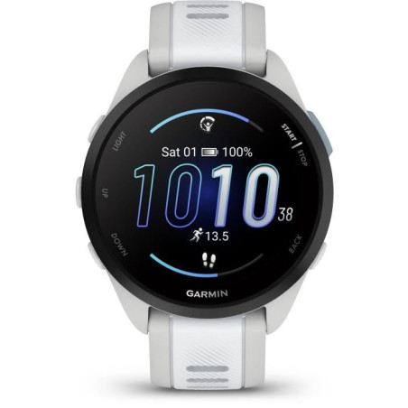 Montre GPS connectée - GARMIN - Forerunner 165 - 1,2 - Noir avec bracelet Blanc / Gris clair