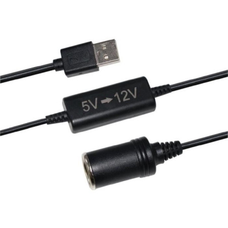 Convertisseur USB 5V vers 12V- HTC TECHNIC - Puissance 12 W - Longueur du câble 120 cm