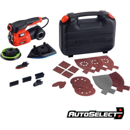 BLACK+DECKER Multiponceuse 4 en 1 Autoselect Filaire 220 W KA280K-QS Livrée en Coffre