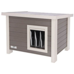 Maison pour chat - KERBL - ECO Eli - Gris / Blanc - 57 x 45 x 43 cm Maison pour chat - KERBL - ECO Eli - Gris / Blanc - 57 x 45 x 43 cm