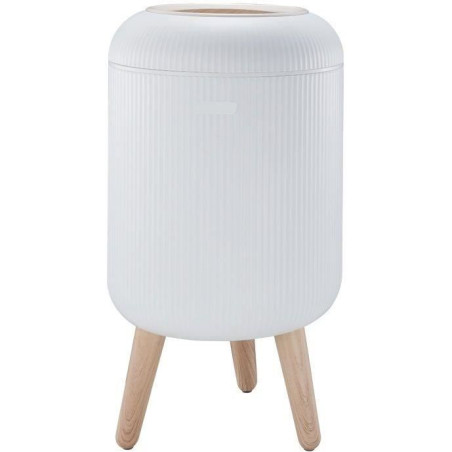 Poubelle sur Pied - LIMO - 9 L - Blanc & Bois Design - Kitchen Move