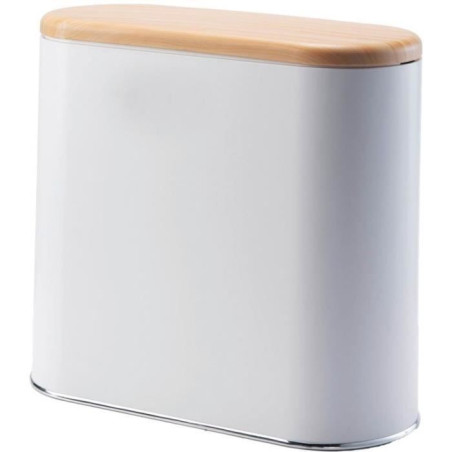 Poubelle Push - ALDO - 10 L - Blanc & Bois - Kitchen Move