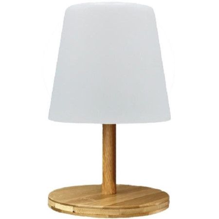 Lampe de table sans fil - LUMISKY - STANDY MINI WOOD - H25 cm - Pied en bambou nature