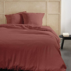 Parure de lit - TODAY - 123671 - 2 personnes - 260x240cm - Gaze de coton unie - Terracotta Parure de lit - TODAY - 123671 - 2 personnes - 260x240cm - Gaze de coton unie - Terracotta