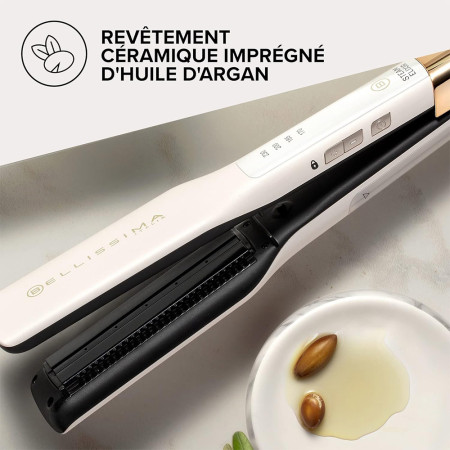 Lisseur Vapeur Professionnel - Bellissima - Steam Elixir - Plaque Céramique + Huile d