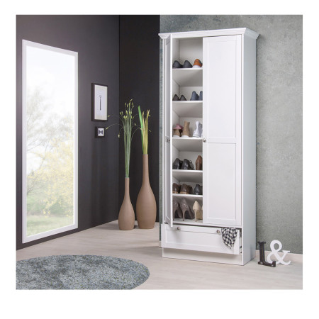 Armoire Landwood - Panneaux de particules et mélaminé - 2 portes - 18 paires - L80 x