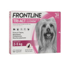 FRONTLINE 3 pipettes Tri-Act - Pour chien de 2 a 5 kg FRONTLINE 3 pipettes Tri-Act - Pour chien de 2 a 5 kg