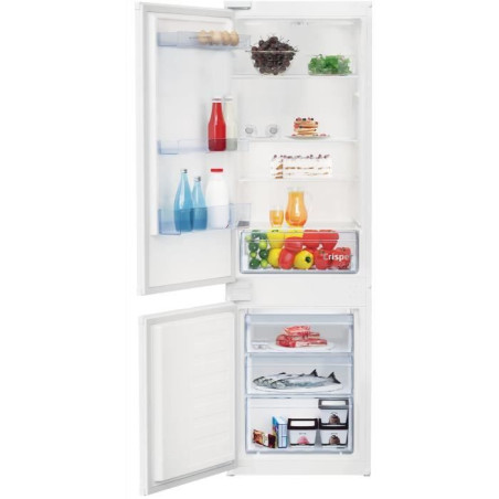 Réfrigérateur combiné intégrable - BEKO - Statique - Classe E - 271 L - 54,5 x 54 x 177,5 cm - Blanc