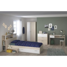 PARISOT Chambre enfant complete - Tete de lit + lit + commode + armoire + bureau - co
