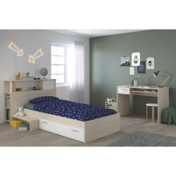 PARISOT Chambre enfant complete Tete de lit + lit + bureau - Style contemporain - Déc