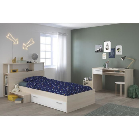 PARISOT Chambre enfant complete Tete de lit + lit + bureau - Style contemporain - Déc