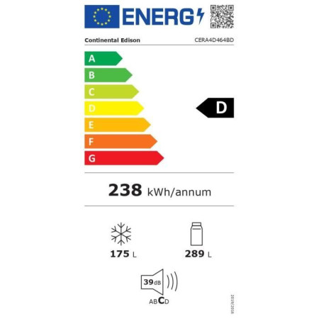 Réfrigérateur 4 portes avec distributeur d'eau - 464L - Total No Frost - L79 cm x H 1