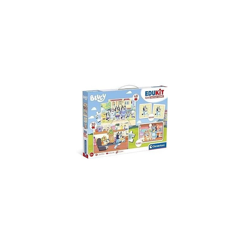 Clementoni - Edukit - Bluey - Coffret apprentissage 4 en 1 - 2 puzzles