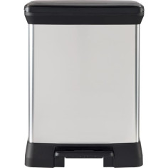 Poubelle Rectangle - DECO BIN - CURVER - 50L - Design élégant - 39 x 29 x 51 cm - Gris métallisé Poubelle Rectangle - DECO BIN - CURVER - 50L - Design élégant - 39 x 29 x 51 cm - Gris métallisé