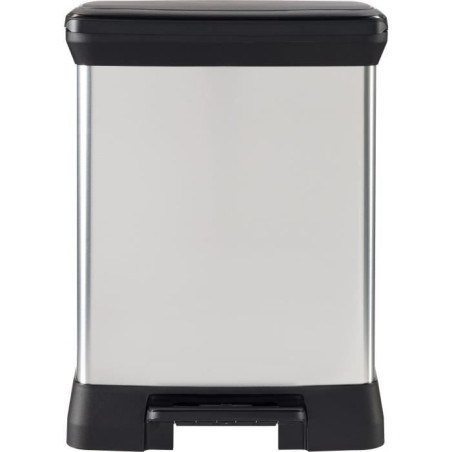 Poubelle a Pédale Rectangulaire - DECO BIN - 30 L - Gris Métallisé - Curver