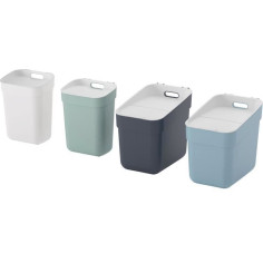 Lot de 4 Poubelles - READY TO COLLECT - CURVER - 2 x 10 L + 2 x 20 L - Blanc/Vert/Bleu/Gris Lot de 4 Poubelles - READY TO COLLECT - CURVER - 2 x 10 L + 2 x 20 L - Blanc/Vert/Bleu/Gris