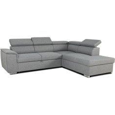 Canapé d'angle convertible réversible avec coffre - 5 places - DAYTONA - Tissu gris -