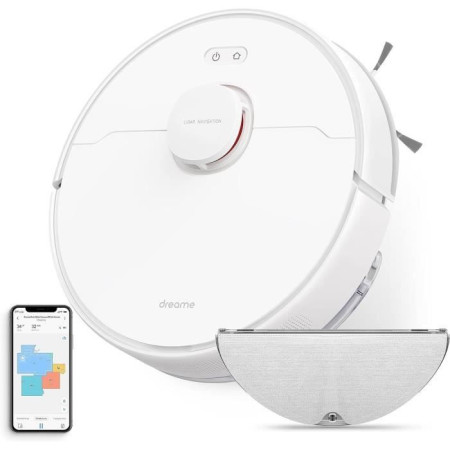 DREAME D9Max White - Aspirateur Robot Laveur 2 en 1 - Navigation LDS Intelligente Las