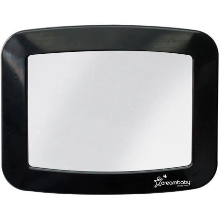 Grand miroir réglable - DREAMBABY - Pour siege arriere de bébé - Rectangulaire - Noir - 20 x 24 cm