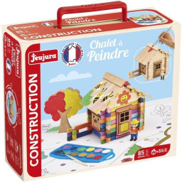 Chalet a Peindre 85 Pieces - JEUJURA - Jeu de Construction en Bois Naturel