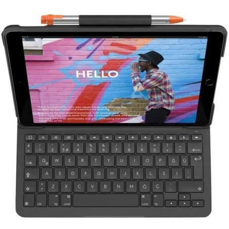Etui clavier intégré - LOGITECH - Slim Folio pour iPad 10e génération - Gris Oxford