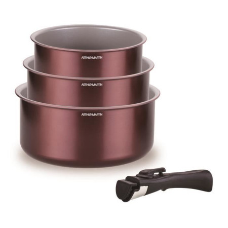 Set de 3 casseroles - ARTHUR MARTIN - AM1088 - Tout feux dont induction - 16/18/20 cm