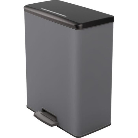 Poubelle a Pédale Rectangle - DECO BIN - 65 L - Anthracite - Curver
