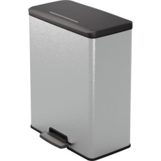 Poubelle Rectangle - DECO BIN - CURVER - 65L - Design moderne - 49 x 29 x 61 cm - Gris métallisé Poubelle Rectangle - DECO BIN - CURVER - 65L - Design moderne - 49 x 29 x 61 cm - Gris métallisé