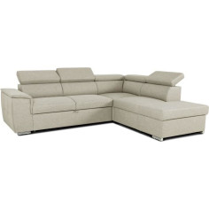 Canapé d'angle convertible réversible avec coffre - 5 places - DAYTONA - Tissu beige Canapé d'angle convertible réversible avec coffre - 5 places - DAYTONA - Tissu beige