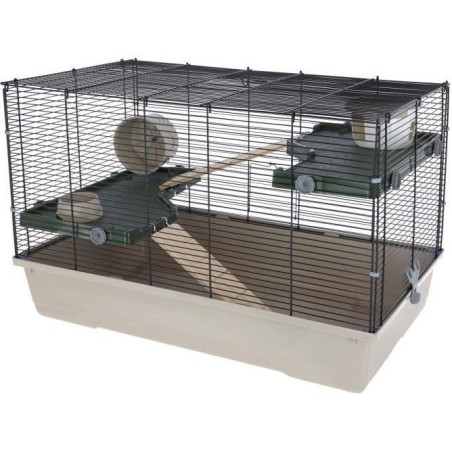 KERBL - Cage 3 étages pour petits rongeurs - 80 x 45 x 53 cm - FLAT NATURE - 80 x 45 x 53 cm -