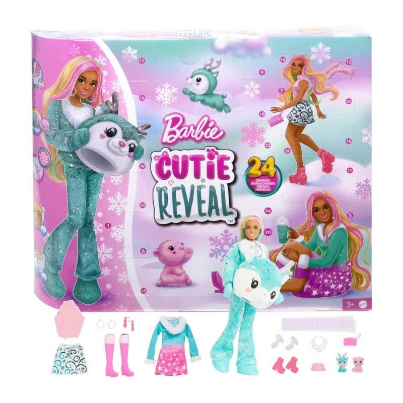 Promo Calendrier De L'avent Barbie Cutie Reveal chez Auchan