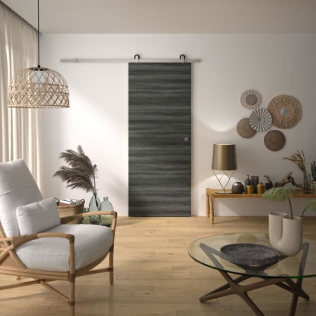 Kit Porte Coulissante - OPTIMUM - MILANO2 + BD ALU GR - H 204 x 83 x 3