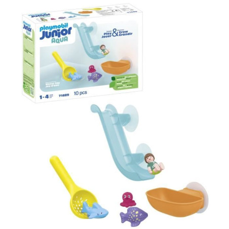 PLAYMOBIL Junior 71689 Toboggan aquatique et animaux marins, Jouet pour le bain, Des 18 mois