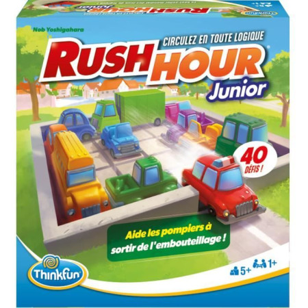 ThinkFun-Rush Hour Junior-Jeu de logique-Casse-tete-Embouteillage-40 défis 4 niveaux-
