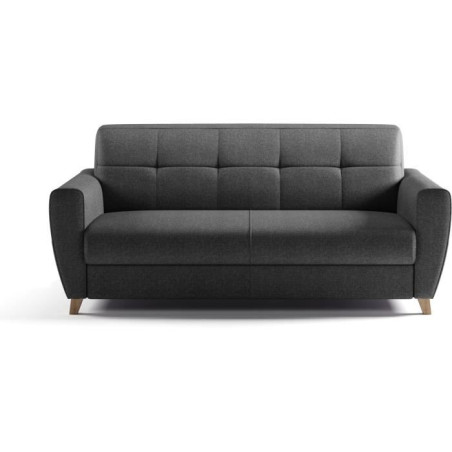 Canapé convertible express 3 places SKY - Tissu Anthracite - matelas 14cm - 192 x 100 x 88 cm