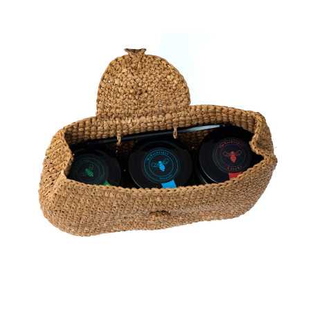 Coffret cadeau raphia 3x210g